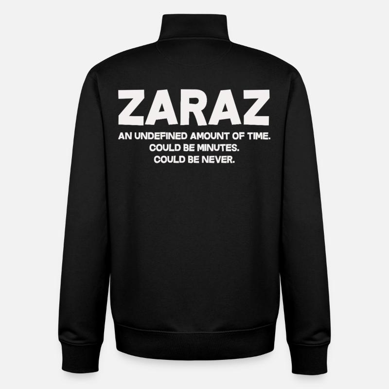 Zaraz Undefinierte Zeitspanne - Unisex Organic Zip Sweatshirt von Stanley/Stella - Schwarz