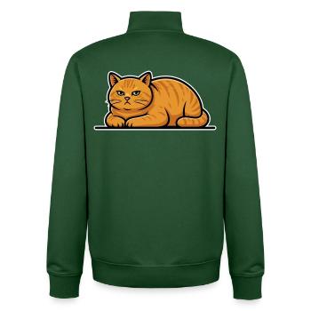 Vintage-rote Katzen-Tabby liegt still und leise Porträt - Unisex Organic Zip Sweatshirt von Stanley/Stella - Flaschengrün - Hinten - AI Model Male 185 dark (185cm)