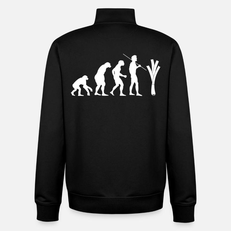 Evolution des Lauchs (weiß) - Unisex Organic Zip Sweatshirt von Stanley/Stella - Schwarz