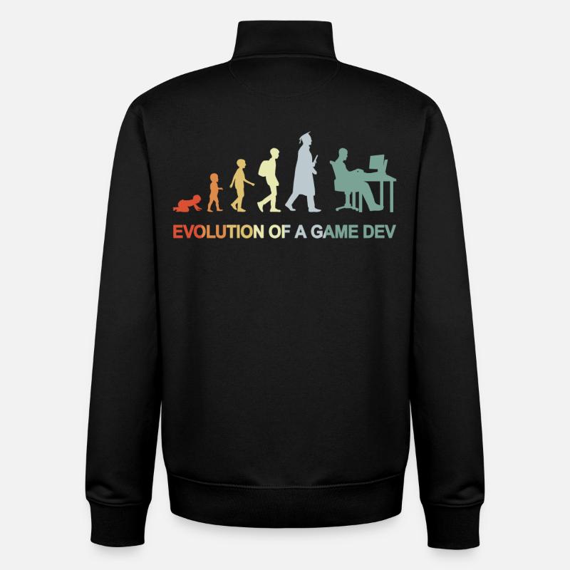 Game Dev Evolution - Unisex Organic Zip Sweatshirt by Stanley/Stella - black