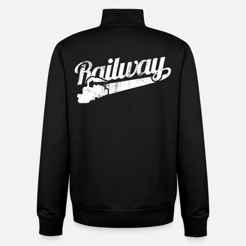 L'amour des chemins de fer - Sweat zippé unisexe en coton bio Stanley/Stella - noir