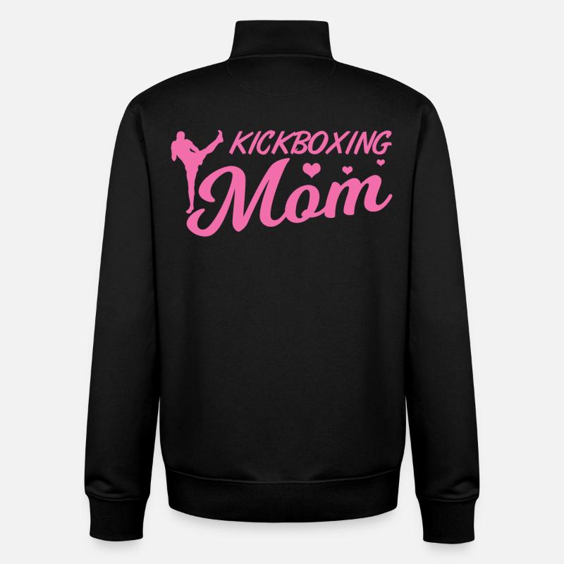 Maman kickboxeuse - Sweat zippé unisexe en coton bio Stanley/Stella - noir