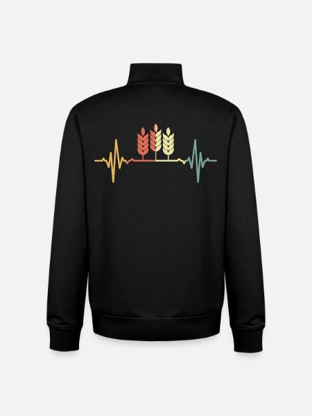 A heart beats for wheat - Unisex Organic Zip Sweatshirt by Stanley/Stella - black