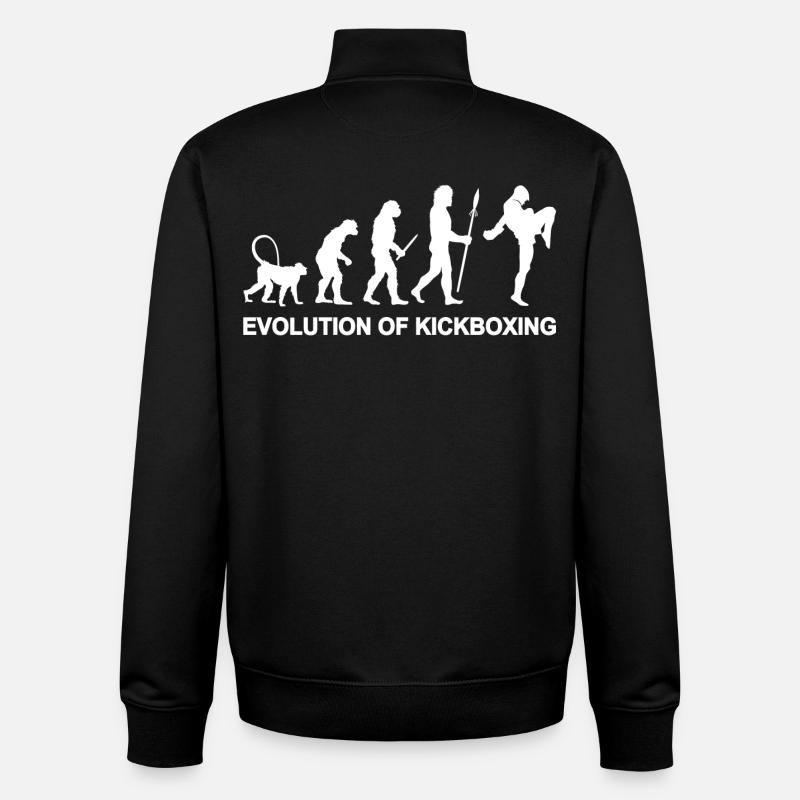 Entwicklung des Kickboxens - Unisex Organic Zip Sweatshirt von Stanley/Stella - Schwarz
