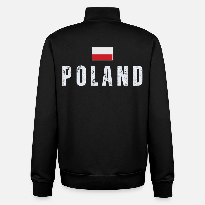 Fierté polonaise, drapeau polonais - Sweat zippé unisexe en coton bio Stanley/Stella - noir