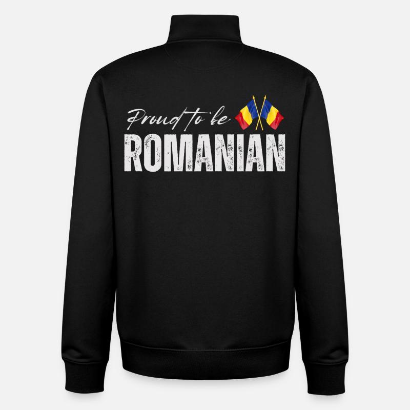 Fierté roumaine, j’adore la Roumanie - Sweat zippé unisexe en coton bio Stanley/Stella - noir