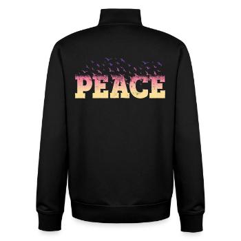 Police de la paix Police des oiseaux colorés contre la guerre - Sweat zippé unisexe en coton bio Stanley/Stella - noir - Dos - AI Model Male 185 light (185cm)