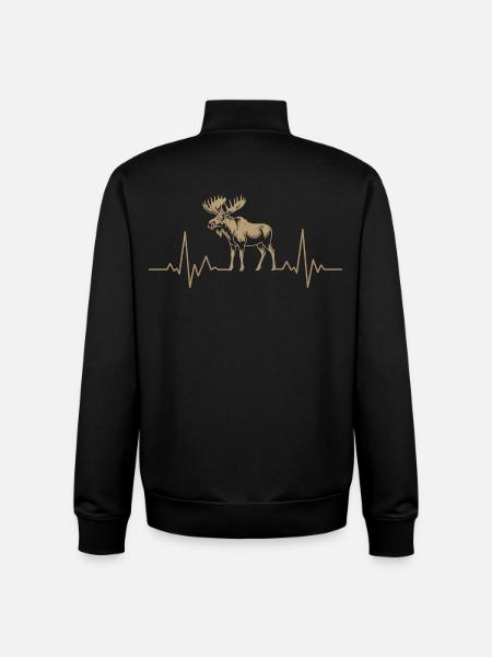 Mosses Heartbeat Silhouette - Unisex Organic Zip Sweatshirt by Stanley/Stella - black