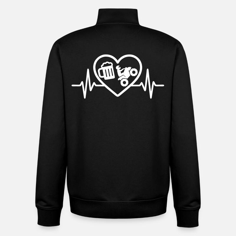 Heart Quad Bier - Unisex Organic Zip Sweatshirt von Stanley/Stella - Schwarz
