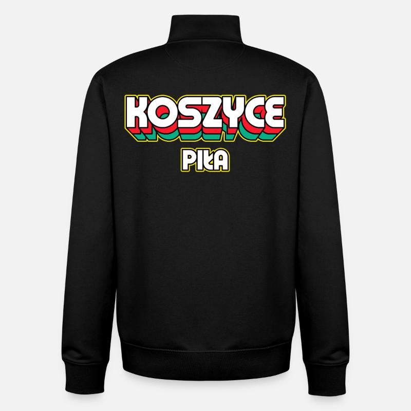 Košice Piła. Nom du district rétro - Sweat zippé unisexe en coton bio Stanley/Stella - noir