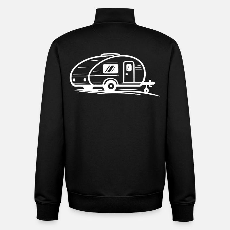 Camping Trailer - Unisex Organic Zip Sweatshirt by Stanley/Stella - black