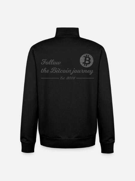 Bitcoin Travel Lettering - Unisex Organic Zip Sweatshirt by Stanley/Stella - black