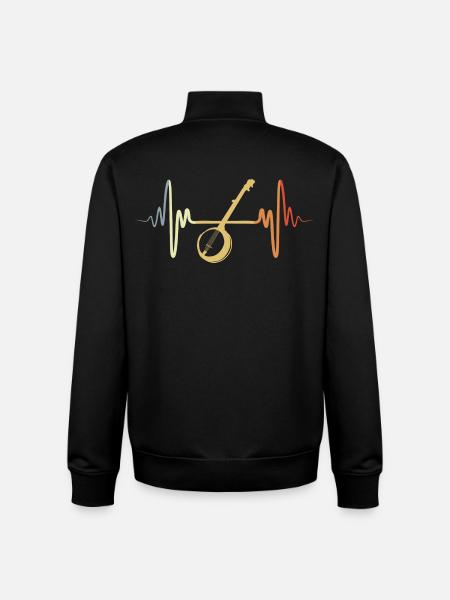 Retro Banjo - Unisex Organic Zip Sweatshirt by Stanley/Stella - black