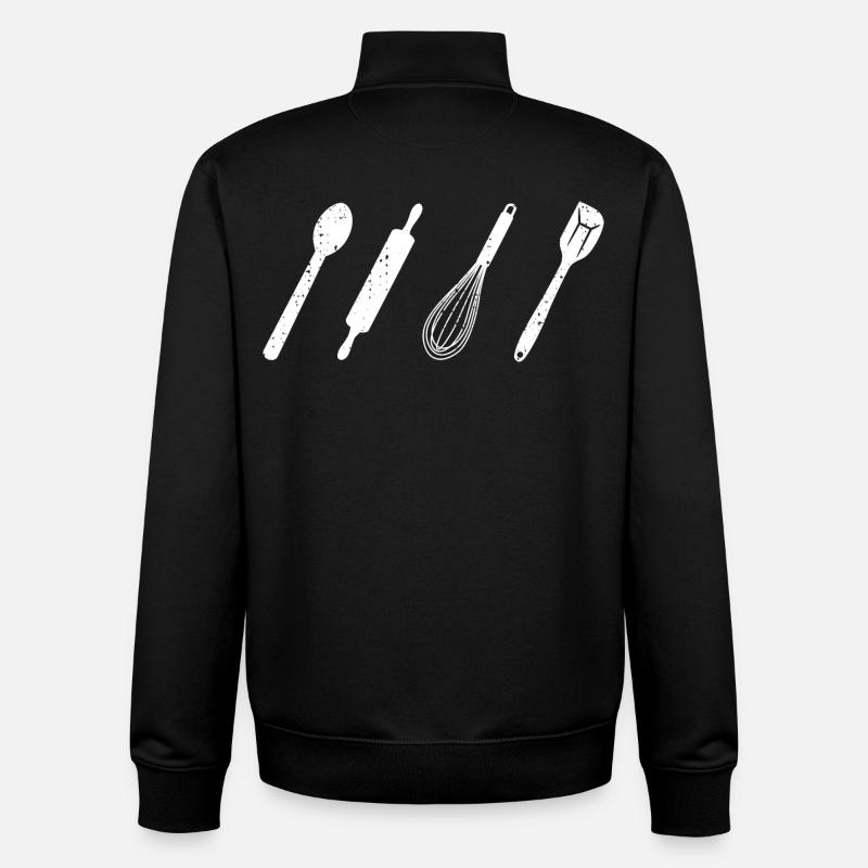 Ustensiles de cuisine - Sweat zippé unisexe en coton bio Stanley/Stella - noir