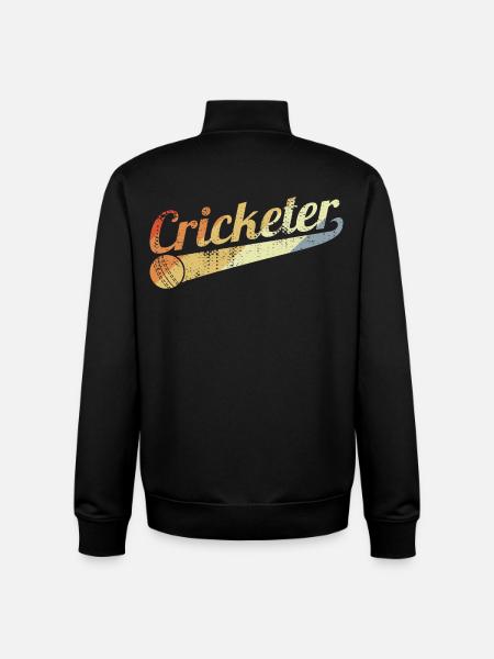 Retro Cricketer - Unisex Organic Zip Sweatshirt by Stanley/Stella - black