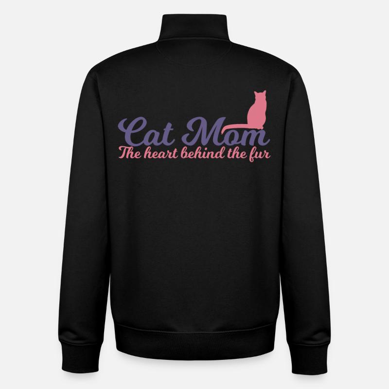 Cat Mom - Unisex Organic Zip Sweatshirt by Stanley/Stella - black