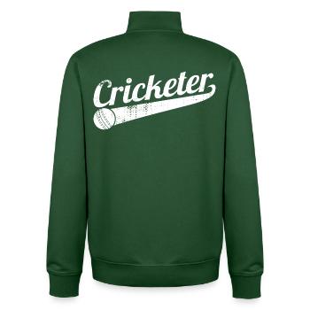 Lustiger Kricketspieler - Unisex Organic Zip Sweatshirt von Stanley/Stella - Flaschengrün - Hinten - AI Model Male 185 dark (185cm)