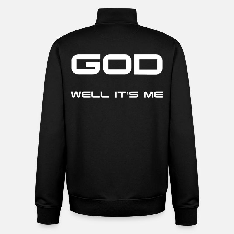 Dieu, c'est moi ! - Sweat zippé unisexe en coton bio Stanley/Stella - noir