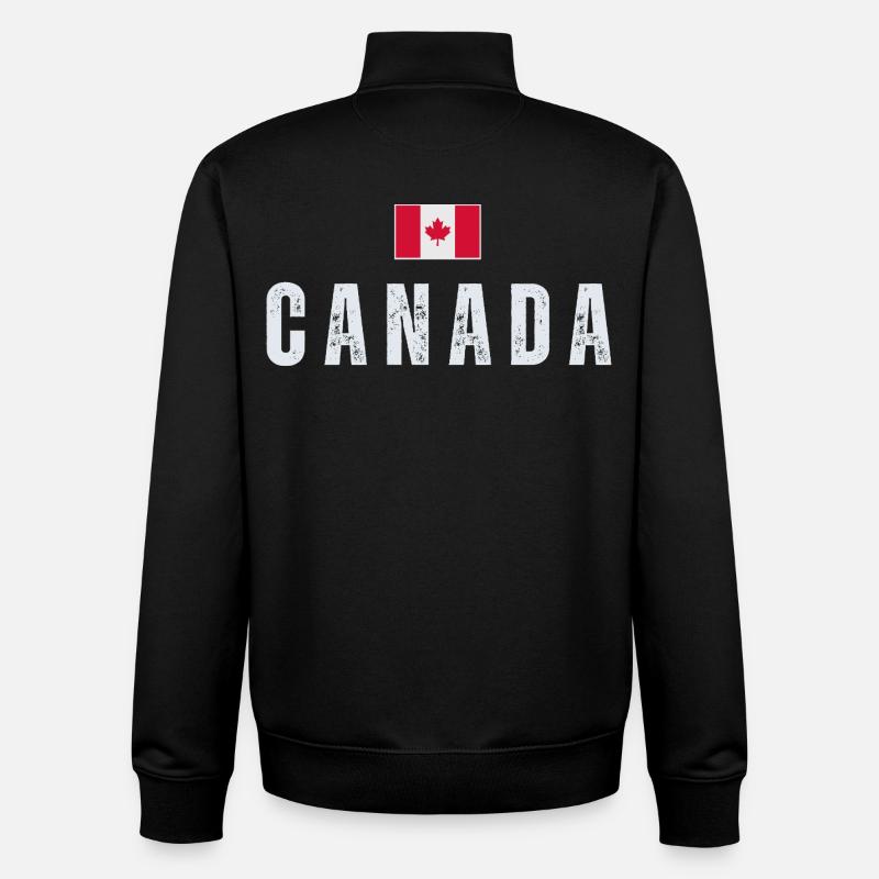 Drapeau canadien, patriote canadien - Sweat zippé unisexe en coton bio Stanley/Stella - noir