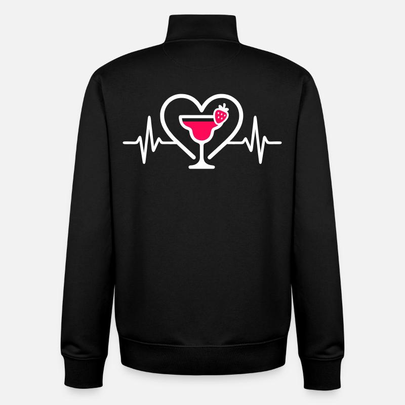 Daiquiri Herz-Erdbeer-Cocktail - Unisex Organic Zip Sweatshirt von Stanley/Stella - Schwarz