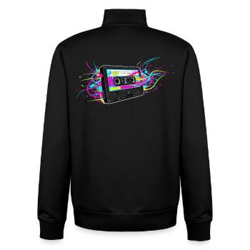 Retro Kassette 80er 90er Musik - Unisex Organic Zip Sweatshirt von Stanley/Stella - Schwarz - Hinten - AI Model Male 185 light (185cm)