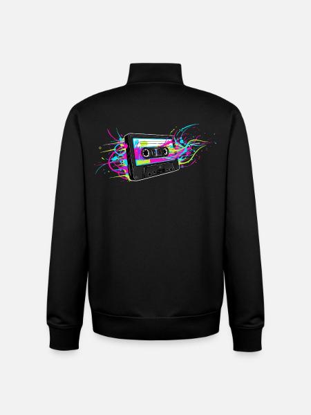 Retro Kassette 80er 90er Musik - Unisex Organic Zip Sweatshirt von Stanley/Stella - Schwarz