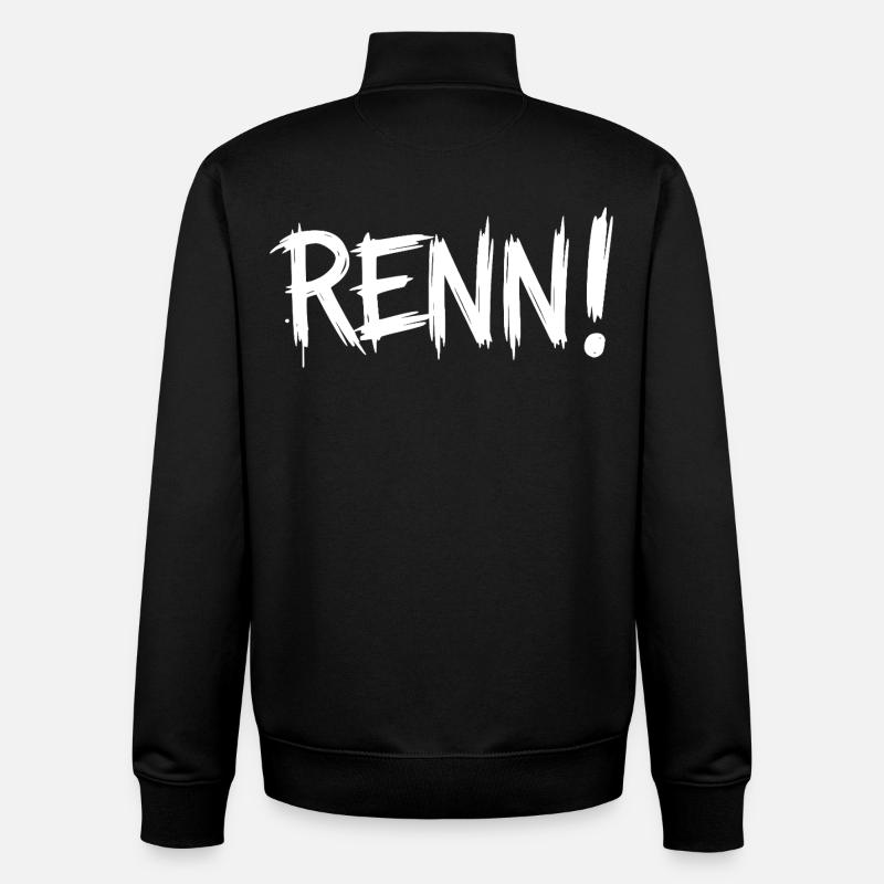 Courir! (Course, course, jogging, coureur) - Sweat zippé unisexe en coton bio Stanley/Stella - noir