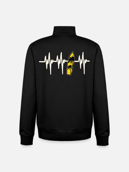 Heartbeat Surfing - Unisex Organic Zip Sweatshirt by Stanley/Stella - black