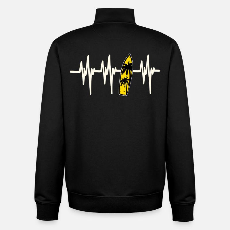 Heartbeat Surfing - Unisex Organic Zip Sweatshirt von Stanley/Stella - Schwarz