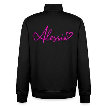 Alessia Signatur Neon Pink - Unisex Organic Zip Sweatshirt von Stanley/Stella - Schwarz - Hinten - AI Model Male 185 light (185cm)