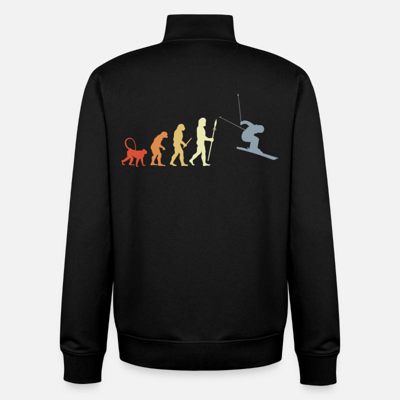 Développement d’un skieur - Sweat zippé unisexe en coton bio Stanley/Stella - noir