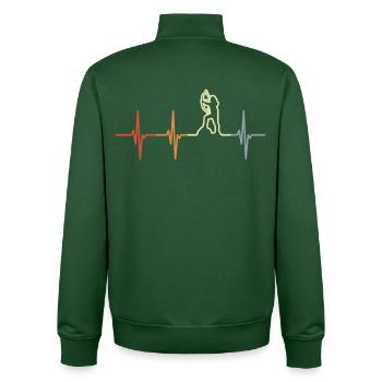 Bogensportler Mädchen EKG Linie - Unisex Organic Zip Sweatshirt von Stanley/Stella - Flaschengrün - Hinten - AI Model Male 185 dark (185cm)
