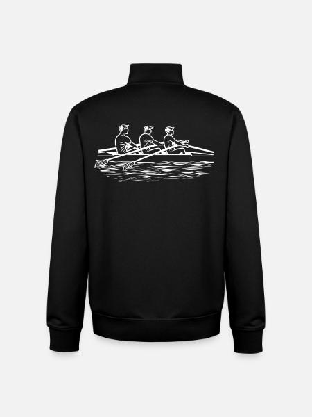 Rowing Team Line Art - Unisex Organic Zip Sweatshirt by Stanley/Stella - black