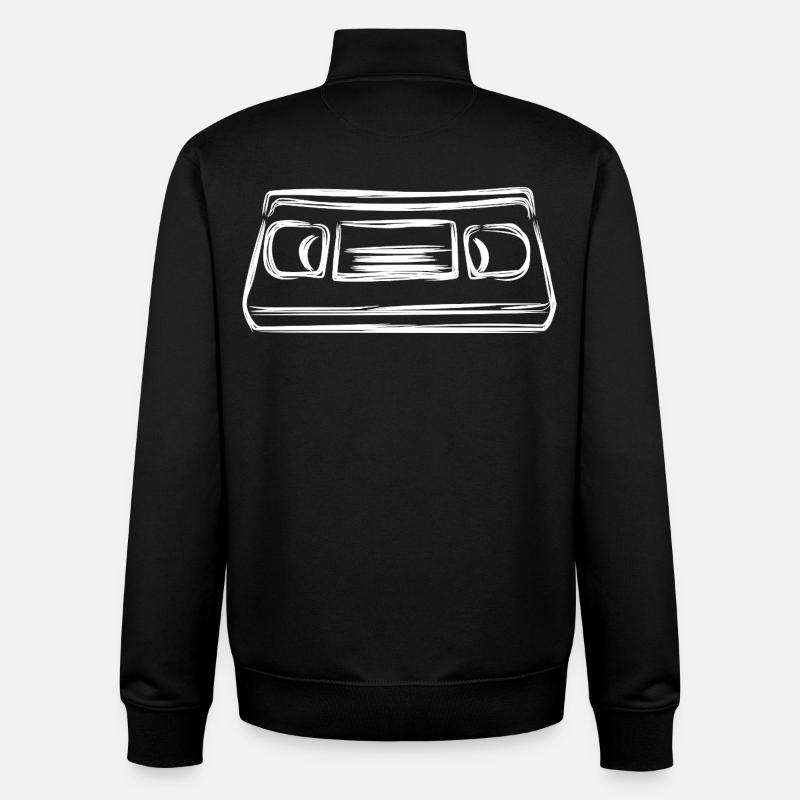 Cassette vidéo - Sweat zippé unisexe en coton bio Stanley/Stella - noir