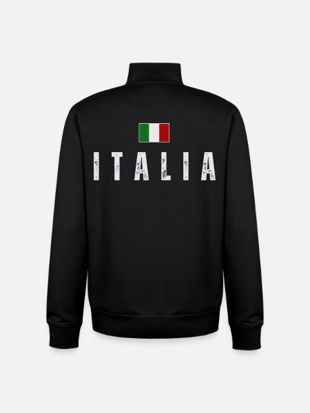 Italian flag, Italian pride - Unisex Organic Zip Sweatshirt by Stanley/Stella - black