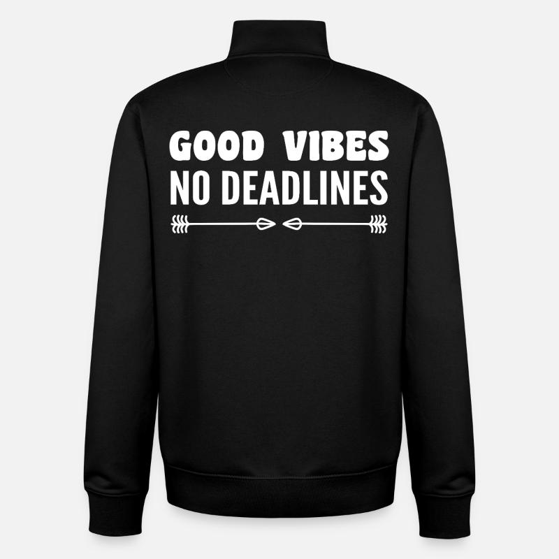 No deadlines - Unisex Organic Zip Sweatshirt by Stanley/Stella - black