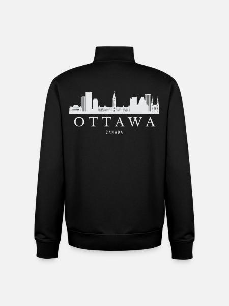 Ottawa Skyline, Ottawa Canada - Unisex Organic Zip Sweatshirt by Stanley/Stella - black