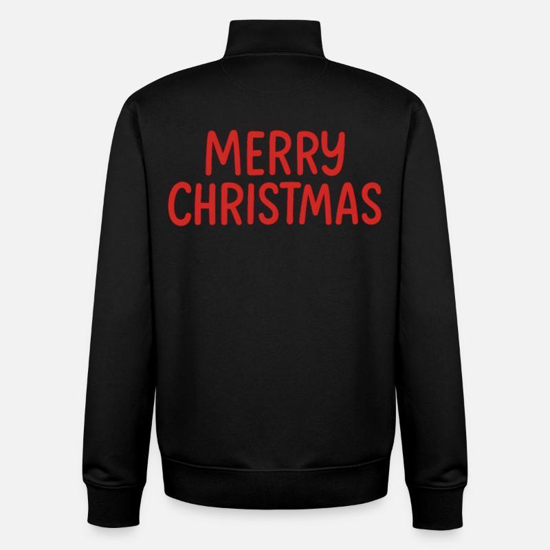 Joyeux Noël Lettres rouges - Sweat zippé unisexe en coton bio Stanley/Stella - noir
