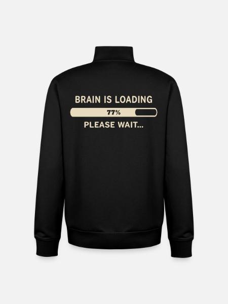 Brain Loading – Please Wait - Unisex Organic Zip Sweatshirt by Stanley/Stella - black
