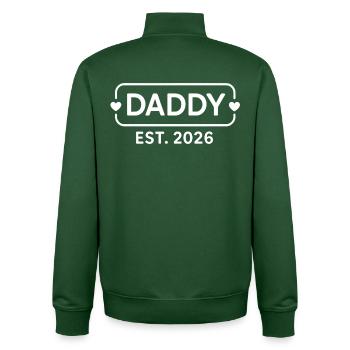 DADDY 2026 Proud Dad-to-be - Unisex Organic Zip Sweatshirt by Stanley/Stella - bottle green - Back - AI Model Male 185 dark (185cm)