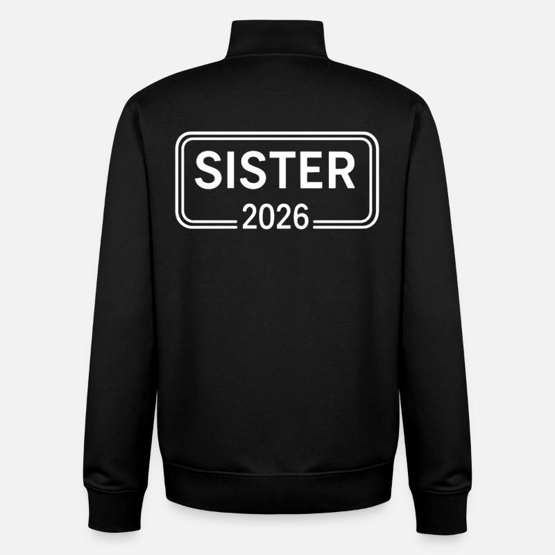 SISTER 2026 Große Schwester Ankündigung - Unisex Organic Zip Sweatshirt von Stanley/Stella - Schwarz