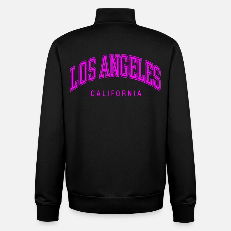 Lettrage Neon Arch Los Angeles - Sweat zippé unisexe en coton bio Stanley/Stella - noir
