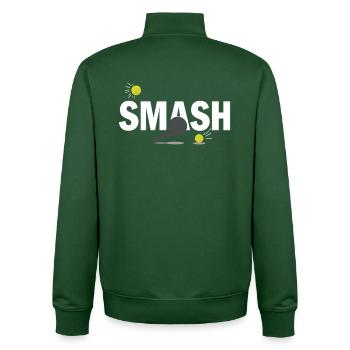 Padel Smash Power Sport Court Look - Unisex Organic Zip Sweatshirt von Stanley/Stella - Flaschengrün - Hinten - AI Model Male 185 dark (185cm)