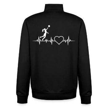 Volleyball EKG Herzschlag Puls Volleyballerin - Unisex Organic Zip Sweatshirt von Stanley/Stella - Schwarz - Hinten - AI Model Male 185 light (185cm)
