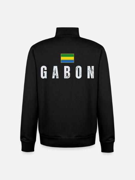 Gabonese flag, Gabonese patriot - Unisex Organic Zip Sweatshirt by Stanley/Stella - black
