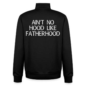 Kein Hood wie Vaterschaft – lustiges Papa-Geschenk - Unisex Organic Zip Sweatshirt von Stanley/Stella - Schwarz - Hinten - AI Model Male 185 light (185cm)