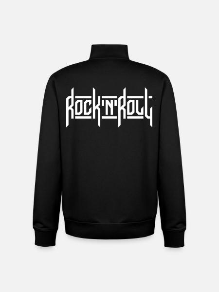 Rock'N'Roll Custom Typography Logo - Unisex Organic Zip Sweatshirt by Stanley/Stella - black