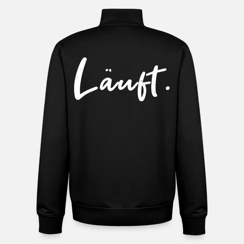 Runs. – Hand lettering statement - Unisex Organic Zip Sweatshirt by Stanley/Stella - black
