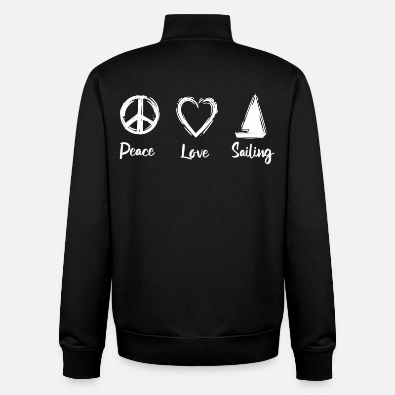 Peace Love Sailing - Unisex Organic Zip Sweatshirt von Stanley/Stella - Schwarz