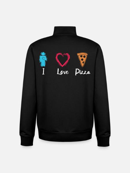 I Love Pizza - Unisex Organic Zip Sweatshirt by Stanley/Stella - black